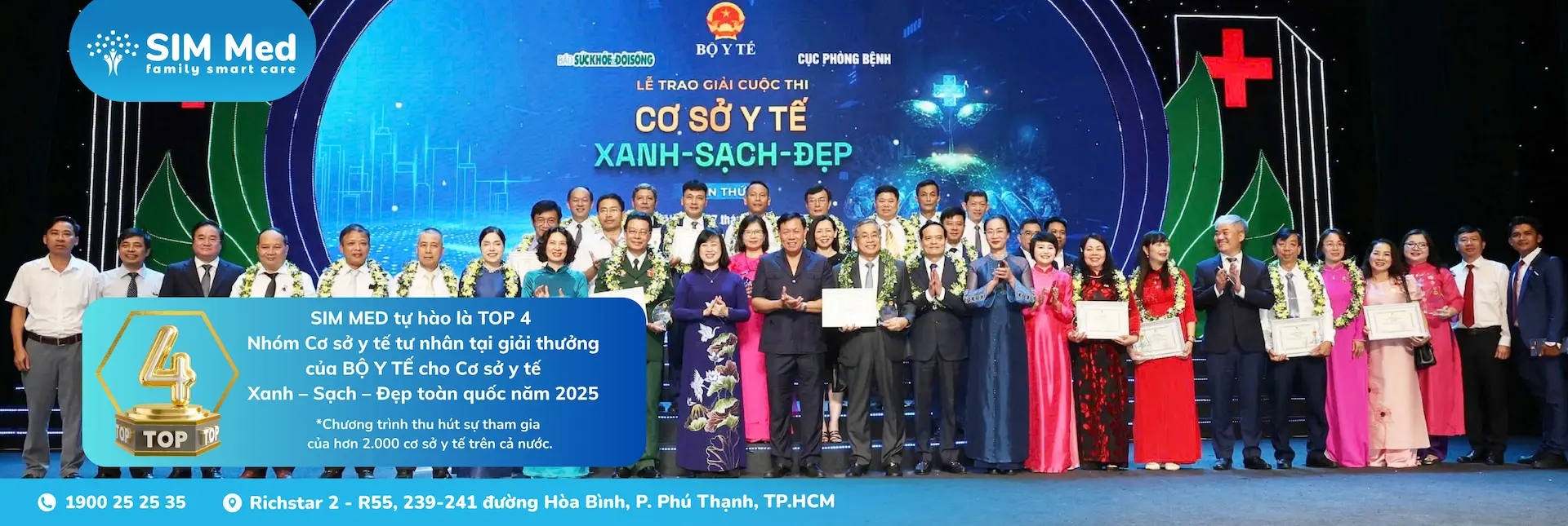 SIM MED đạt TOP 4 - Phòng khám xanh sạch đẹp 2025